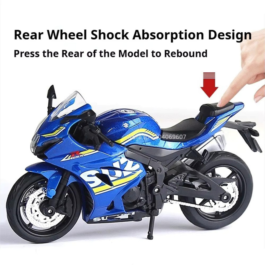 MAKEDA GSX1000R Hayabusa R1 CBR1000RR Modell Motorrad, 1:18, Metall, Schwarz - Bild 1