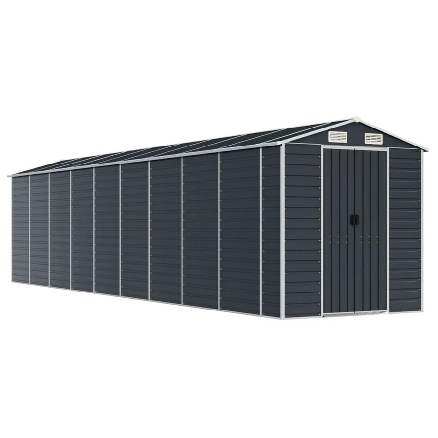 vidaXL Gerätehaus aus verzinktem Stahl in Anthrazit mit Schrägdach, B/T/H: 191 x 810 x 198 cm - Bild 2