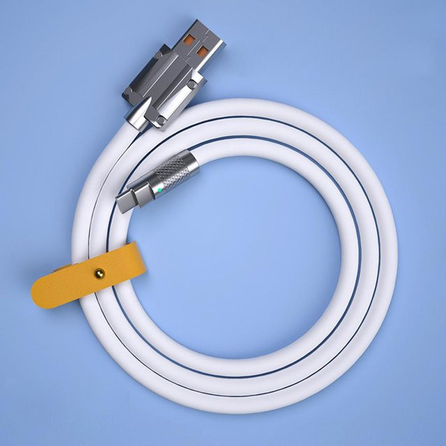 QUEED USB Typ C Ladekabel mit 120 Watt und 6 A für ultraschnelles Laden, Weiß - Bild 1