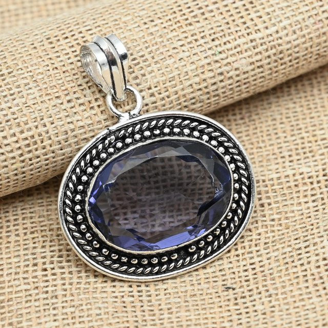 Copperie Verlobungsanhänger, Iolith-Edelstein, 925 Silber, violett, Damen - Bild 1