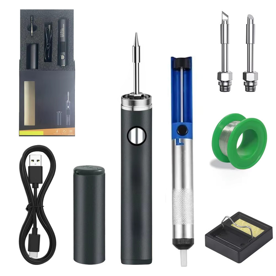 Tragbarer USB-Lötkolben von Lefavor mit wiederaufladbarer Lithium-Batterie, 5 V 8 W, Schwarz - Bild 5