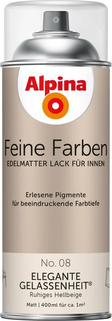 Alpina Feine Farben Sprühlack No. 08 Elegante Gelassenheit Beige Satin-Matt 400 ml - Bild 1