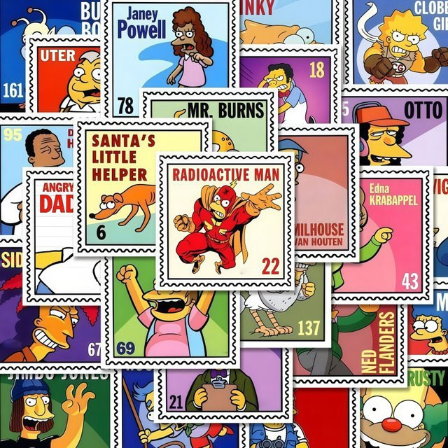 The Simpsons Stempelaufkleber, 54-teiliges Set, multicolour - Bild 1
