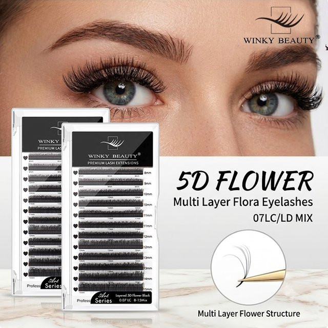 Winky Beauty 5D Multi Layer Flora Wimpernverlängerungen, schwarz, 12 Reihen - Bild 1