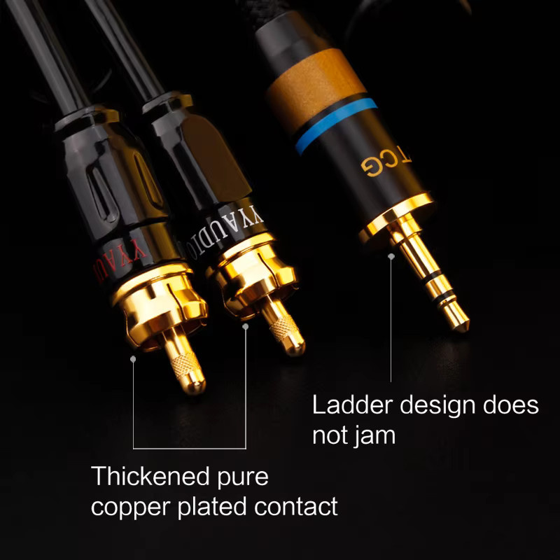 YYTCG Audiokabel 3,5 mm Klinke auf 2RCA für Mobiltelefone, Verstärker und Lautsprecher - Bild 2