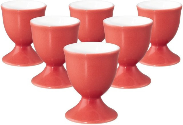 Seltmann Weiden Eierbecher Liberty Pure Colors Rot aus Porzellan 6er Set Durchmesser: 4,9 cm - Bild 1