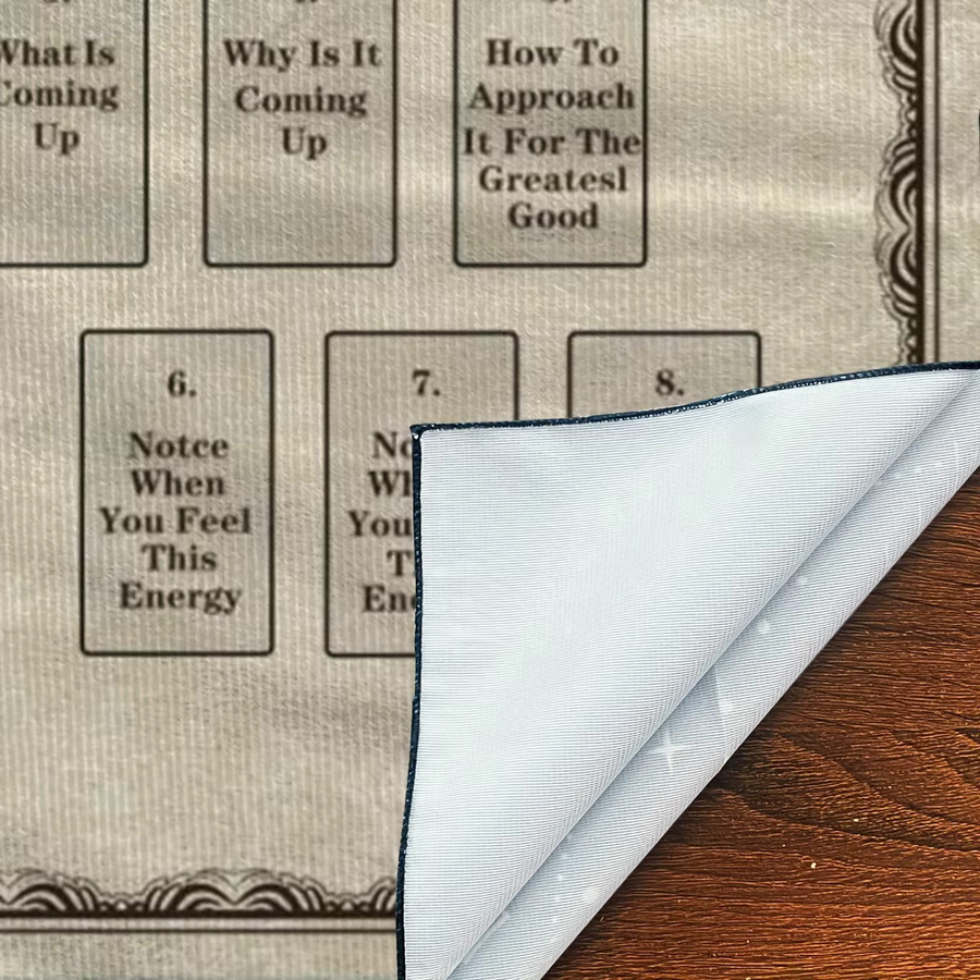 VIKAMA Altartuch mit keltischem Kreuz-Tarot-Motiv, beige mit schwarzem Randdesign, rechteckige Tischdecke für spirituelle Dekoration - Bild 4