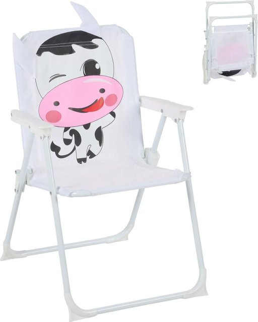 Relaxdays Kinder Klappstuhl Kuh Design in Bunt aus Polyester und Eisen, B/T/H: 51,5 x 36 x 37,5 cm - Bild 1