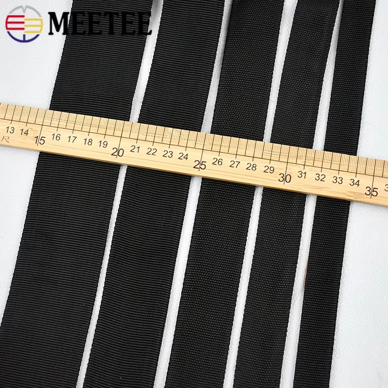 Meetee Röhrenförmiges Gurtband aus doppellagigem Polyester in Schwarz, 20–50 mm Breite, 5/10 Meter Länge für DIY-Taschen, Rucksäcke und Nähzubehör - Bild 4
