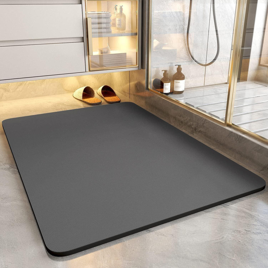 Saugfähige Kieselgurmatte für das Badezimmer von Yiran Furniture mit floralem Design, rutschfest, B/H: 60 x 40 cm - Bild 1