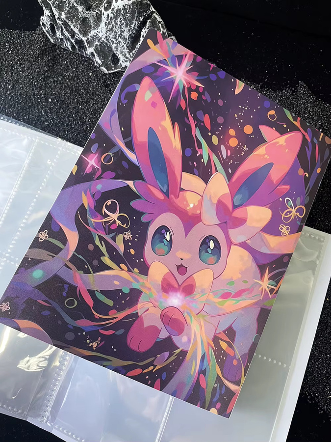 Keeppley Eevee Gengar Ex Sammelkartenalbum, Aufbewahrungsmappe, 4 Fächer für 240 Karten - Bild 4