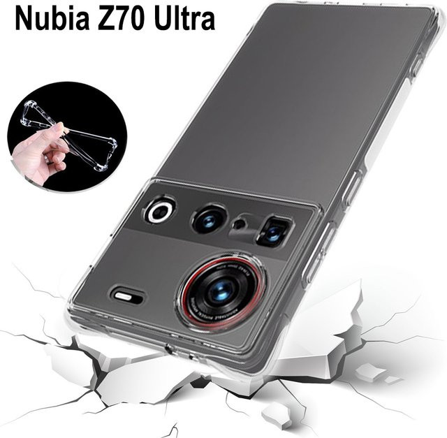 Stoßfeste Silikon TPU Handyhülle mit Airbag-Schutz für ZTE Nubia Z70 Ultra NX733J in Transparent - Bild 1