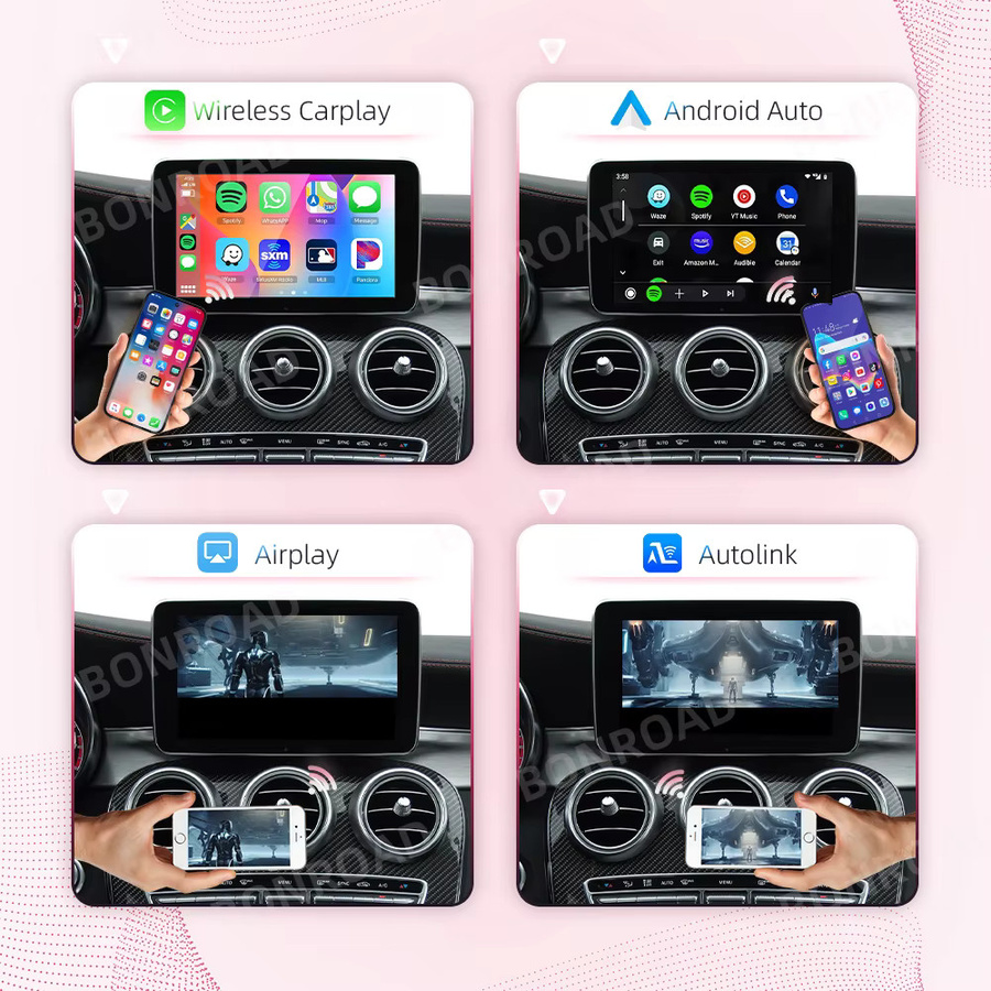 Bonroad Drahtloser CarPlay und Android Auto Adapter für Mercedes Benz S-Klasse W222 NTG 5,0 in Schwarz mit Bluetooth-Verbindung - Bild 3