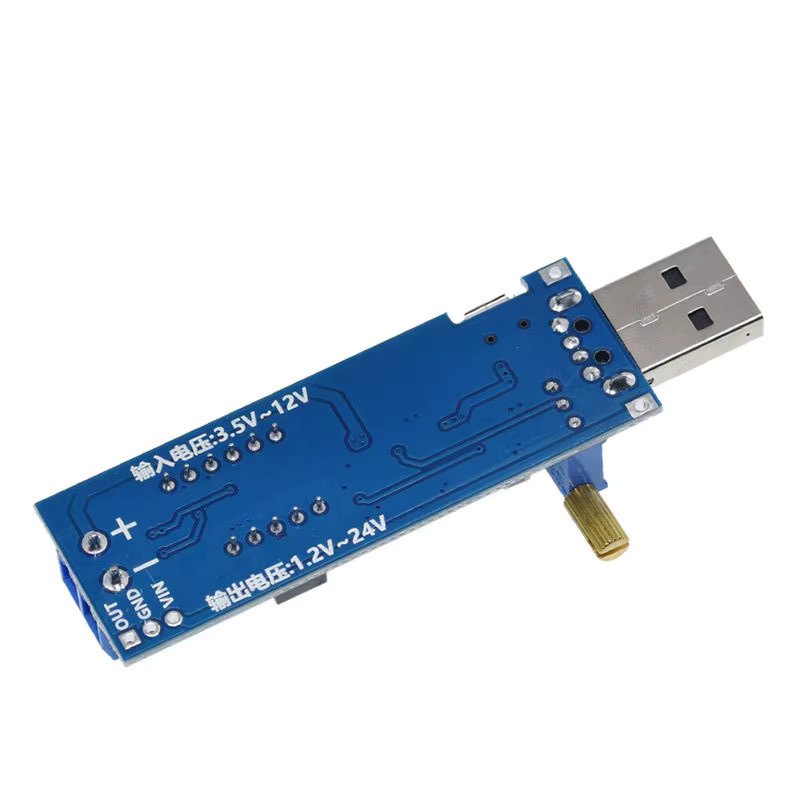 Mrgabwte USB DC-DC Buck-Boost-Konvertermodul Blau, Einstellbarer Spannungsregler 3,5-12V zu 1,2-24V mit LED-Digitalanzeige für Arduino - Bild 2