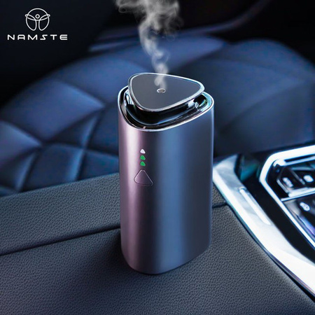 Namaste Aroma Diffuser Luftbefeuchter für Auto und Zuhause in Schwarz mit USB-Anschluss und Dual-Modi zur Aromatisierung mit Duftöl