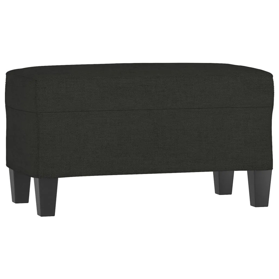 vidaXL Sitzbank Schwarz aus Stoff mit Holzbeinen, B/T/H: 70 x 35 x 41 cm - Bild 2