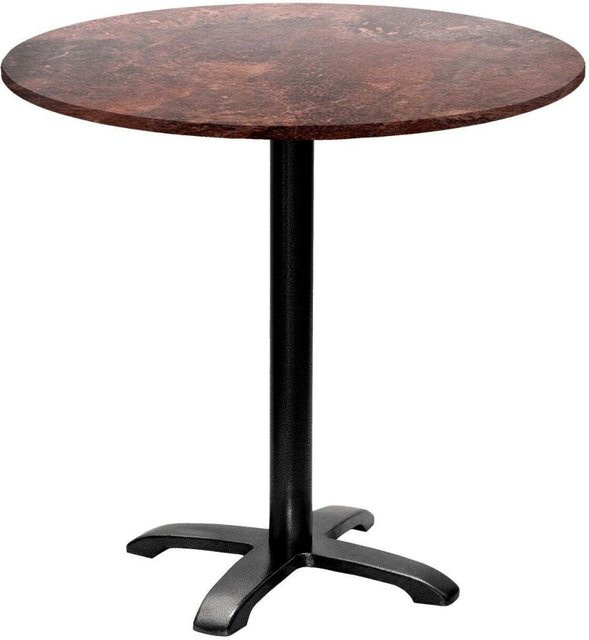 RestooTab Tisch Bazila rund in Dekor Stein, Farbe Braun/Schwarz, H: 74 cm, Ø: 80 cm - Bild 1