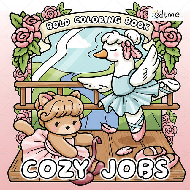 COZY JOBS Malbuch mit einfachen Mustern, Zeichenbuch, Erwachsene - Bild 1