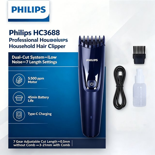Philips Haarschneidemaschine, Blau, Unisex - Bild 1