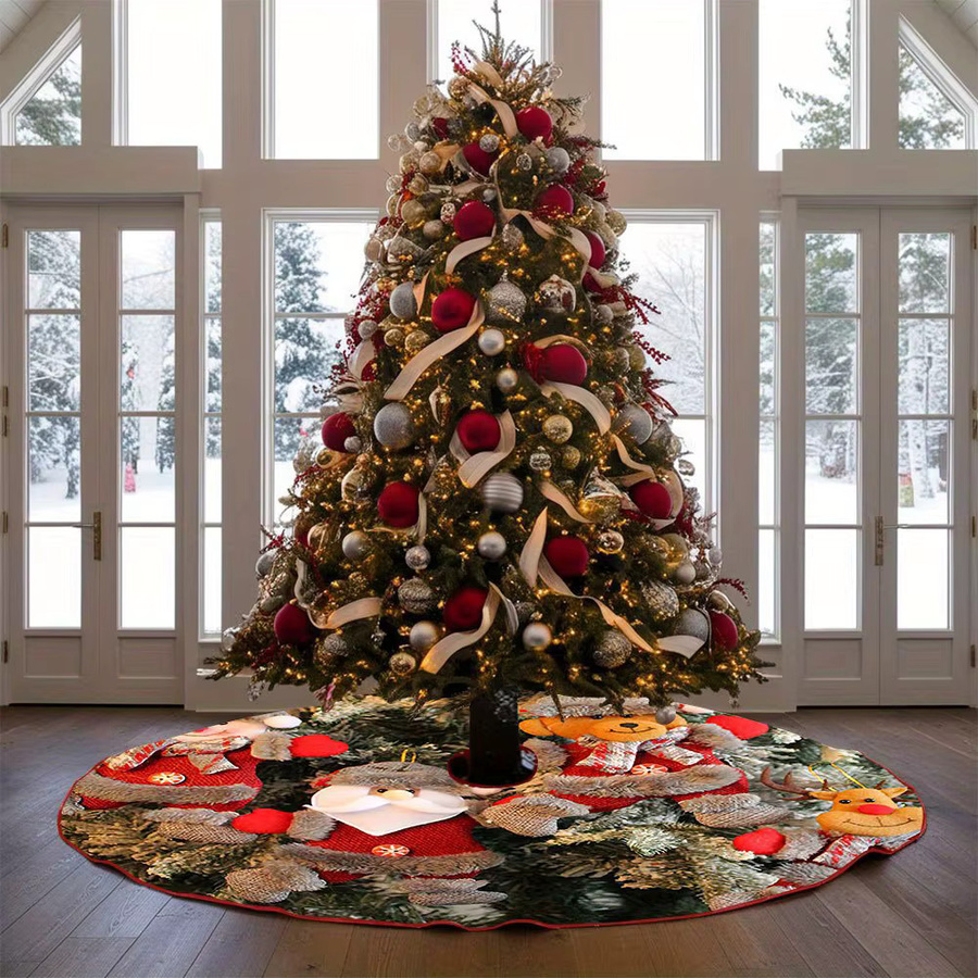 Vikama Weihnachtsbaumrock mit Hirsch- und Welpen-Design in Multicolour - Bild 2