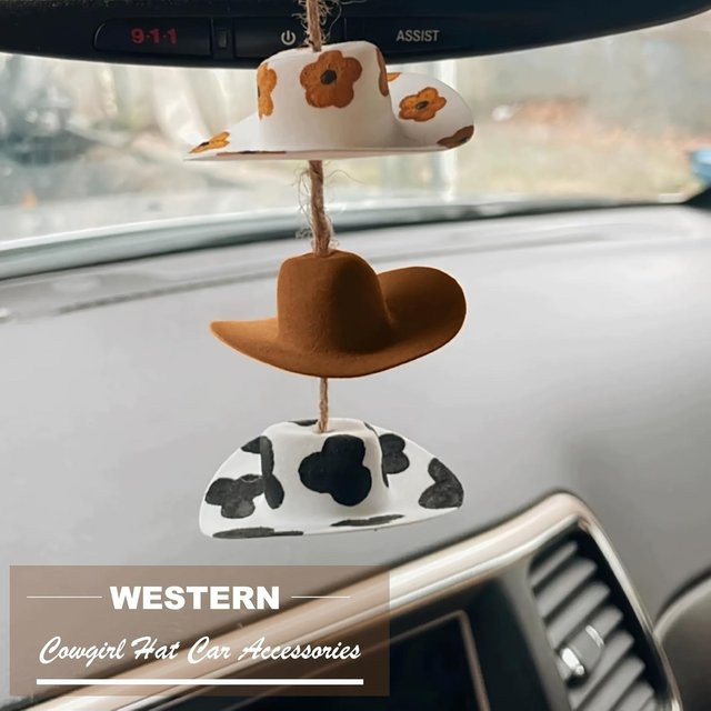 Rui Di Cowboyhut Autoanhänger als hängende Rückspiegel Dekoration in Bunt - Bild 1