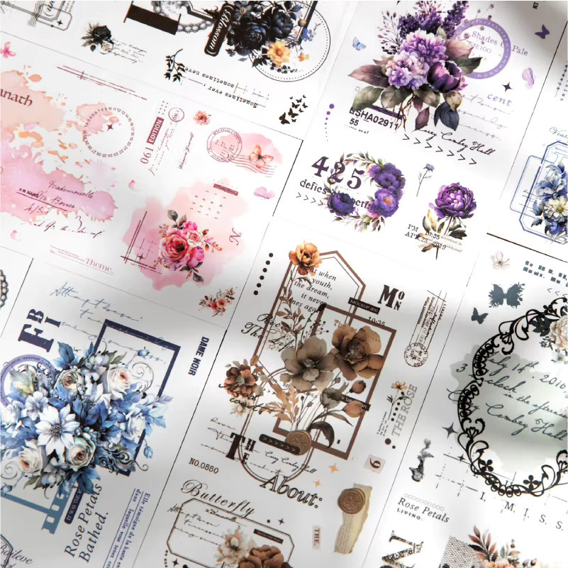 Journal GO 6 Stück dekorative Blumen Aufkleber für Scrapbooking und Planer in Multicolour - Bild 1