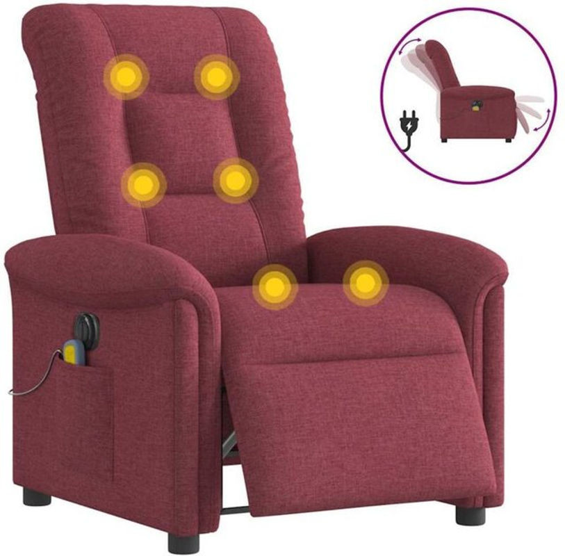 Elektrischer Massagesessel vidaxl als Relaxsessel aus Stoff in Rot - Bild 1