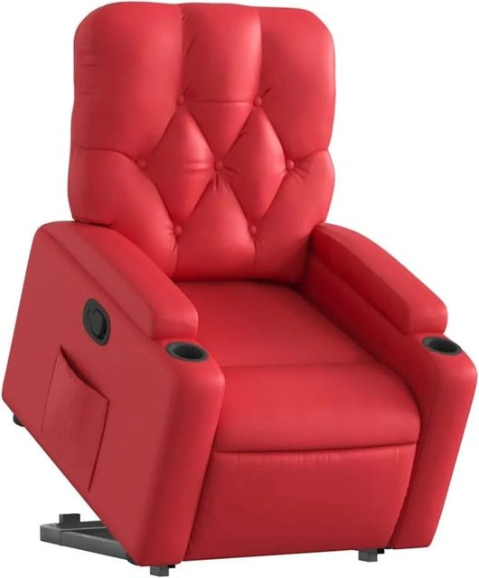 vidaXL Relaxsessel mit Aufstehhilfe in Rot aus Kunstleder mit Armlehnen - Bild 1