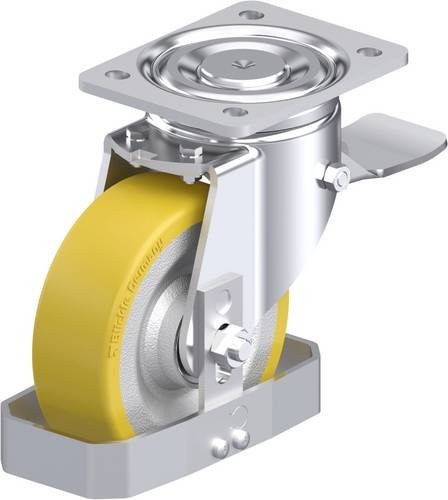 Blickle Stahlblech-Lenkrolle LH-SETH 150K-ST-FS in Silber, Rad-Durchmesser: 15 cm, Tragfähigkeit: 650 kg - Bild 1