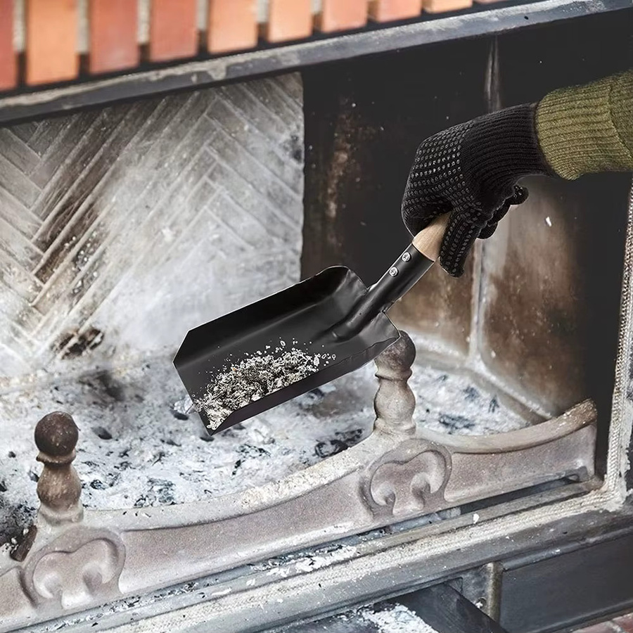 LEENKEA Schornsteinschaufel aus Stahl in Schwarz zur Reinigung von Kaminen, Öfen und Grills - Bild 2