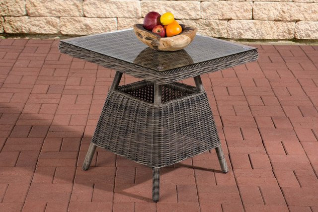 TPFGarden Gartentisch Lucea aus Polyrattan mit Glasplatte in Grau-Meliert - Bild 1