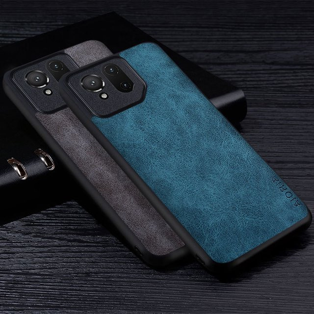 Asus ROG Phone 9 Pro Handyhülle aus PU-Leder in Grau - Bild 1