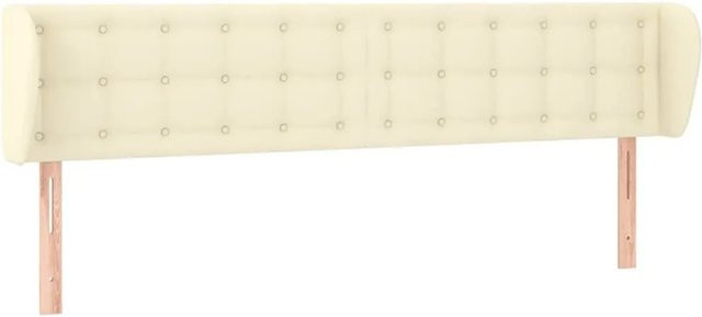 vidaXL Kopfteil mit Ohren in Creme, Kunstleder, B/T/H: 183 x 23 x 78/88 cm - Bild 1