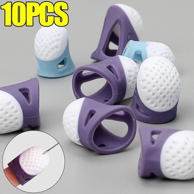 HOCOSHINE Silikon Fingerhüte in Lila als Anti-Slip Finger Abdeckungen für Handarbeit und Näbzubehör - Bild 1