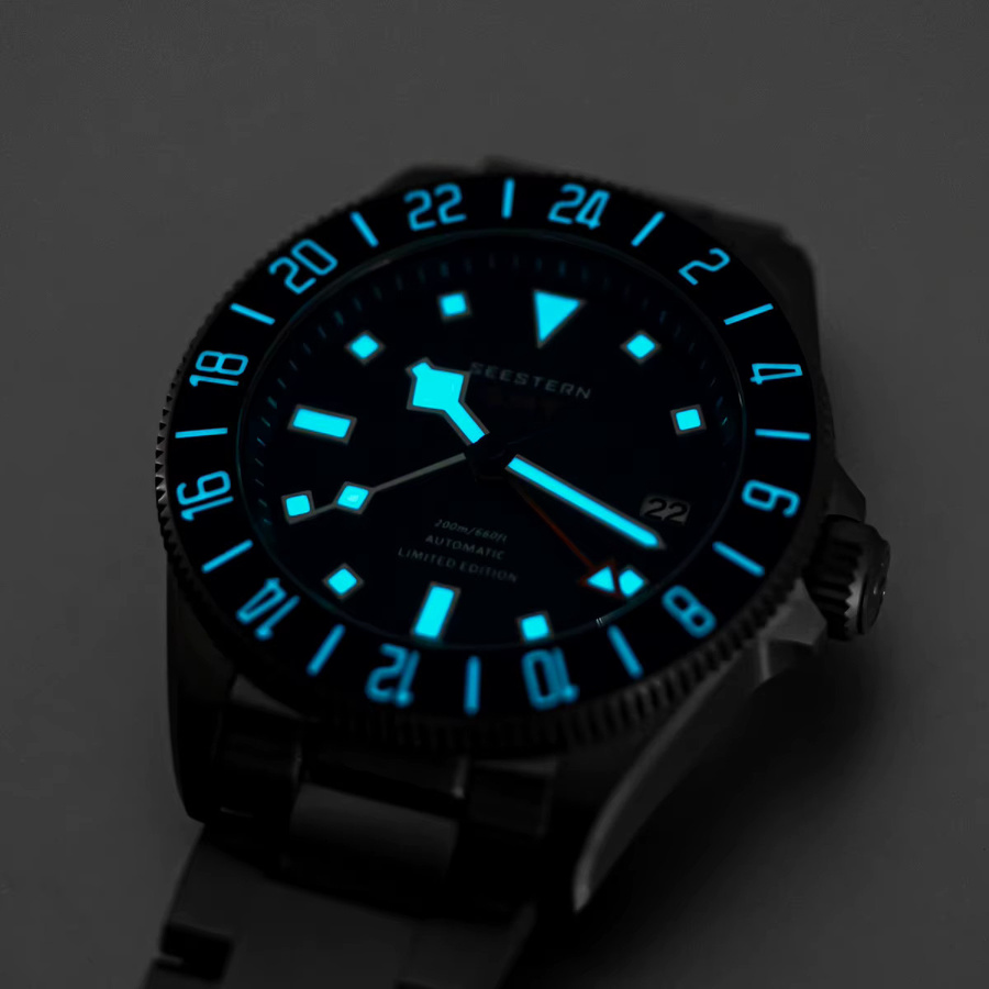 SEESTERN Armbanduhr Titan, Automatik, Blau, Saphirglas, 20 ATM, Herren - Bild 3