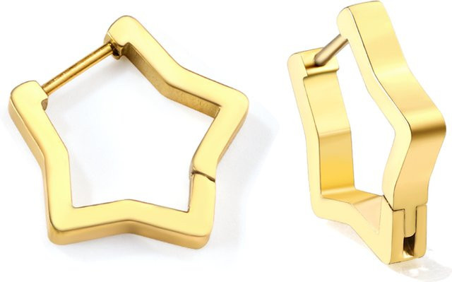 LUXUSTEEL Ohrstecker Edelstahl, Vergoldet, Stern, Damen - Bild 1