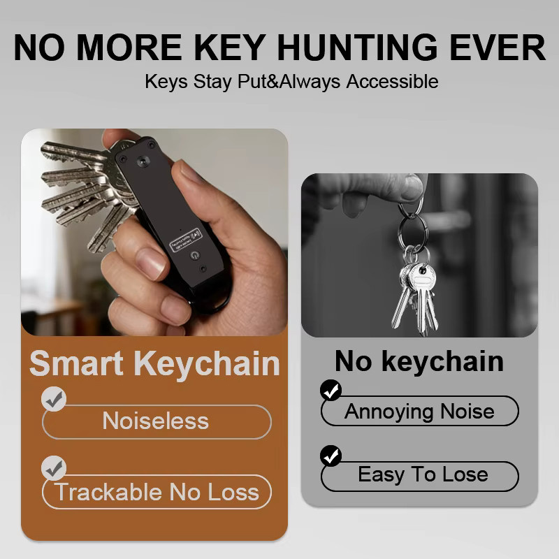 Schlanker Smart Keychain Tracker aus Kohlefaser in Schwarz, MFi-zertifiziert für Apple Find My, kratzfest mit austauschbarer Batterie - Bild 4