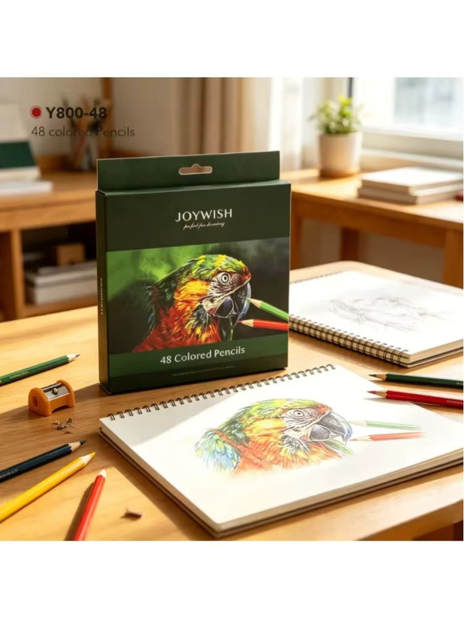 Set mit 48 bunten Ölfarbstiften in Mehrfarben für Schule und Büro - Bild 4