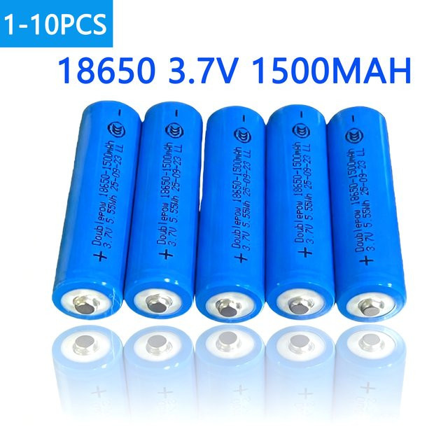 Wiederaufladbare 18650 Lithium-Ionen-Batterie 3,7V mit 1500mAh in Blau für Rasierer, Lautsprecher und Massagegeräte - Bild 1