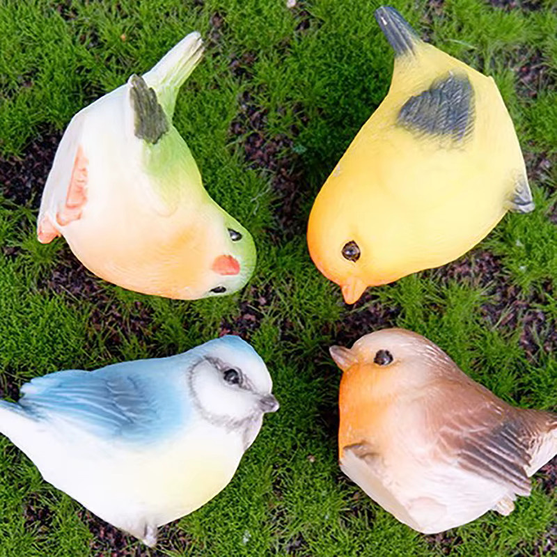 JETTING Miniatur-Papageien Modelle als niedliche Wildvogel-Tierfiguren in Gelb und Multicolour zur Dekoration deiner Landschaftsornamente und als Haushaltsdekoration - Bild 4