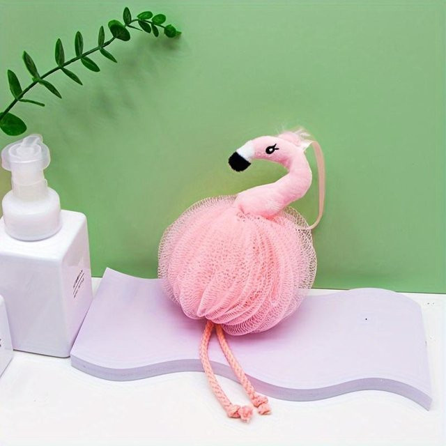 Niedlicher Badeball in Flamingo-Form und Herz-Design in Rosa - Bild 1