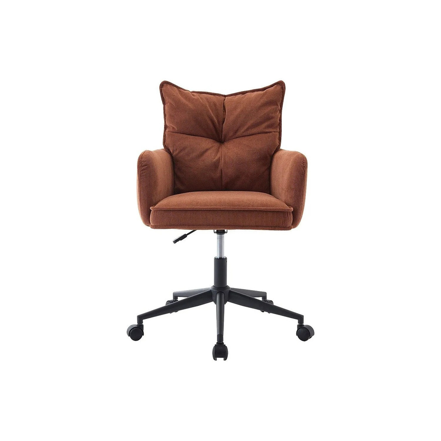 Bürostuhl Bataru ohne Armlehnen in Terracotta mit Metallgestell und Rollen für Home-Office und Erwachsene - Bild 2
