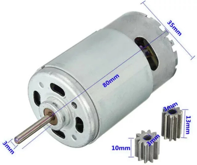 RS550 12 V DC 30000 U/min Motor für RC und Spielzeug, Metall, Grau - Bild 1