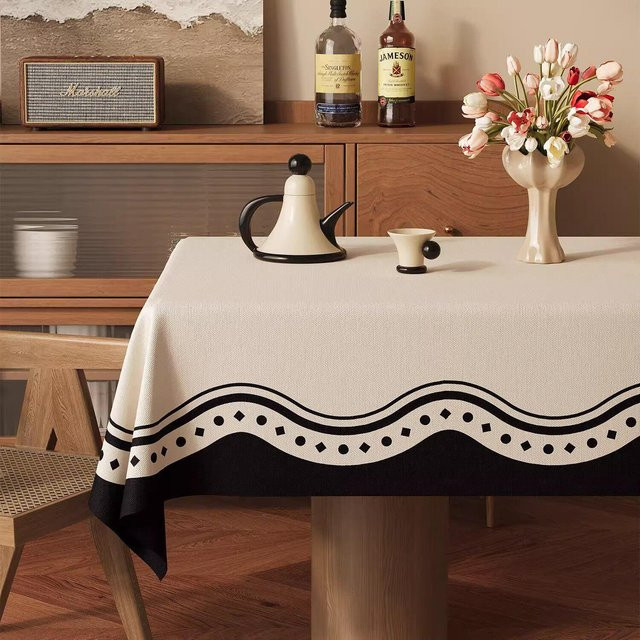JMG Household Supplies Tischdecke im französischen Retro-Stil mit Blumenmuster, weiß, wasserabweisend und fleckenresistent, B/L: 90 x 140 cm - Bild 1