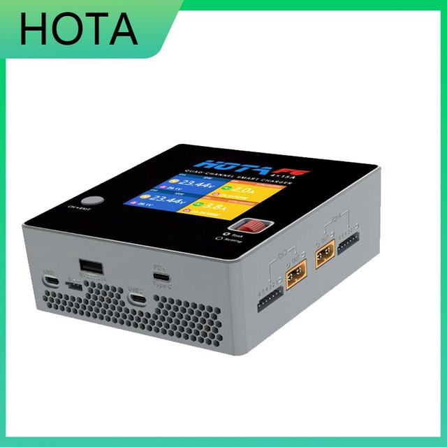 HOTA F6 Smart Balance Ladegerät mit 4 Kanälen und 4x250W für Lipo LiIon NiMH Akkus Typ C für Racing Drone Quadcopter - Bild 1