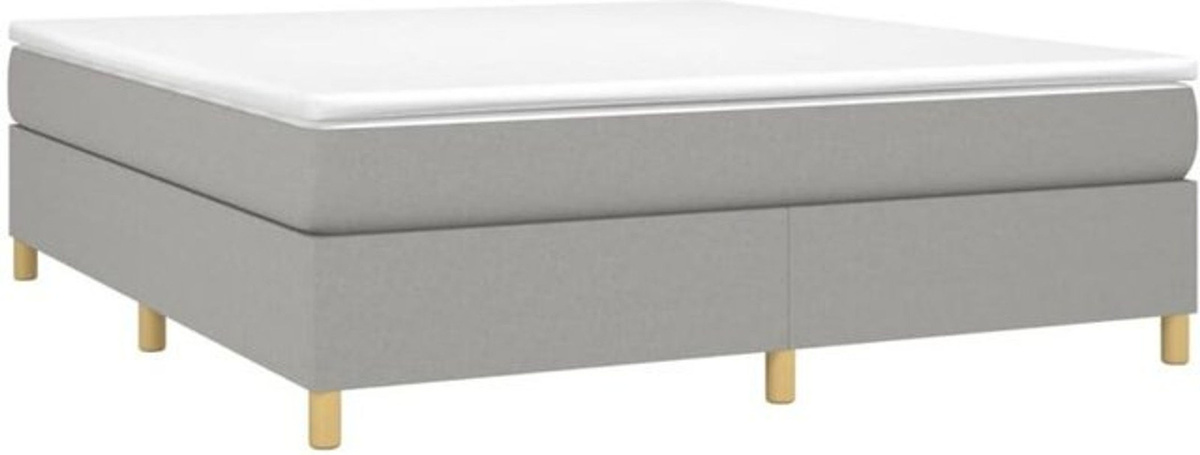 Vidaxl Boxspringbett mit Matratze in Grau und Weiß aus Stoff, B/T: 160 x 200 cm - Bild 1