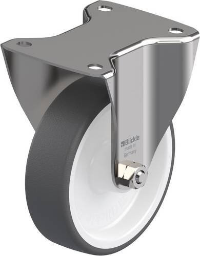 Blickle BX-POTH 150G Bockrolle aus Edelstahl in Grau und Weiß mit Schraubbefestigung, Rad-Durchmesser: 150 mm, Tragfähigkeit (max.): 400 kg - Bild 1