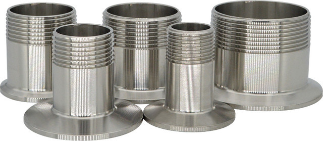 YQBS Rohrverschraubung aus 304 Sanitär-Edelstahl mit Außengewinde auf Tri-Clamp-Ferrule in Silber - Bild 1