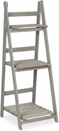 Klappbare Blumentreppe aus Tannenholz von Relaxdays in Grau, Höhe: 108 cm, Breite: 41 cm, Tiefe: 40 cm