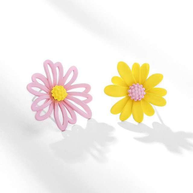 Ohrringe Gänseblümchen, zweifarbig, Kupfer, Gold, Damen - Bild 1